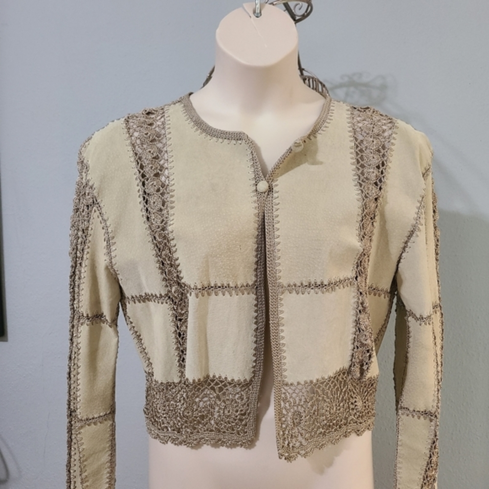 IDI Tan Vintage Leather Jacket Size Large‎